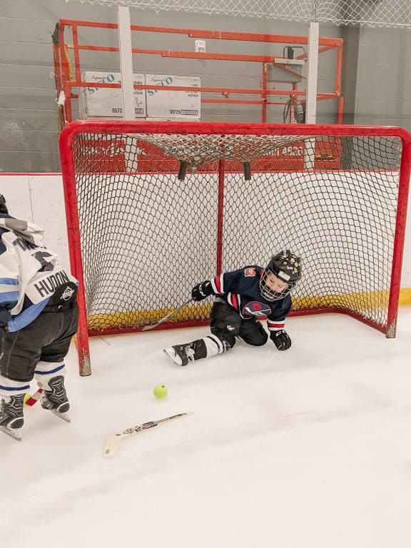 James Burns in the net. 