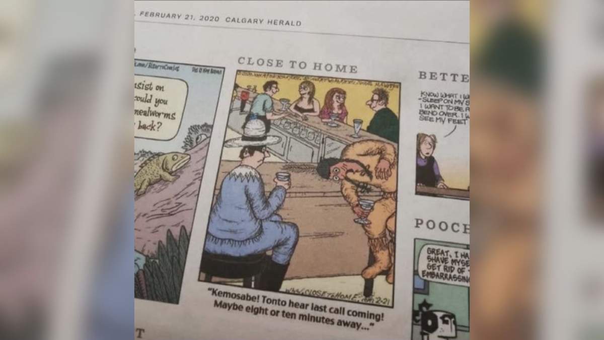 A cartoon published by the Calgary Herald has sparked controversy online. 