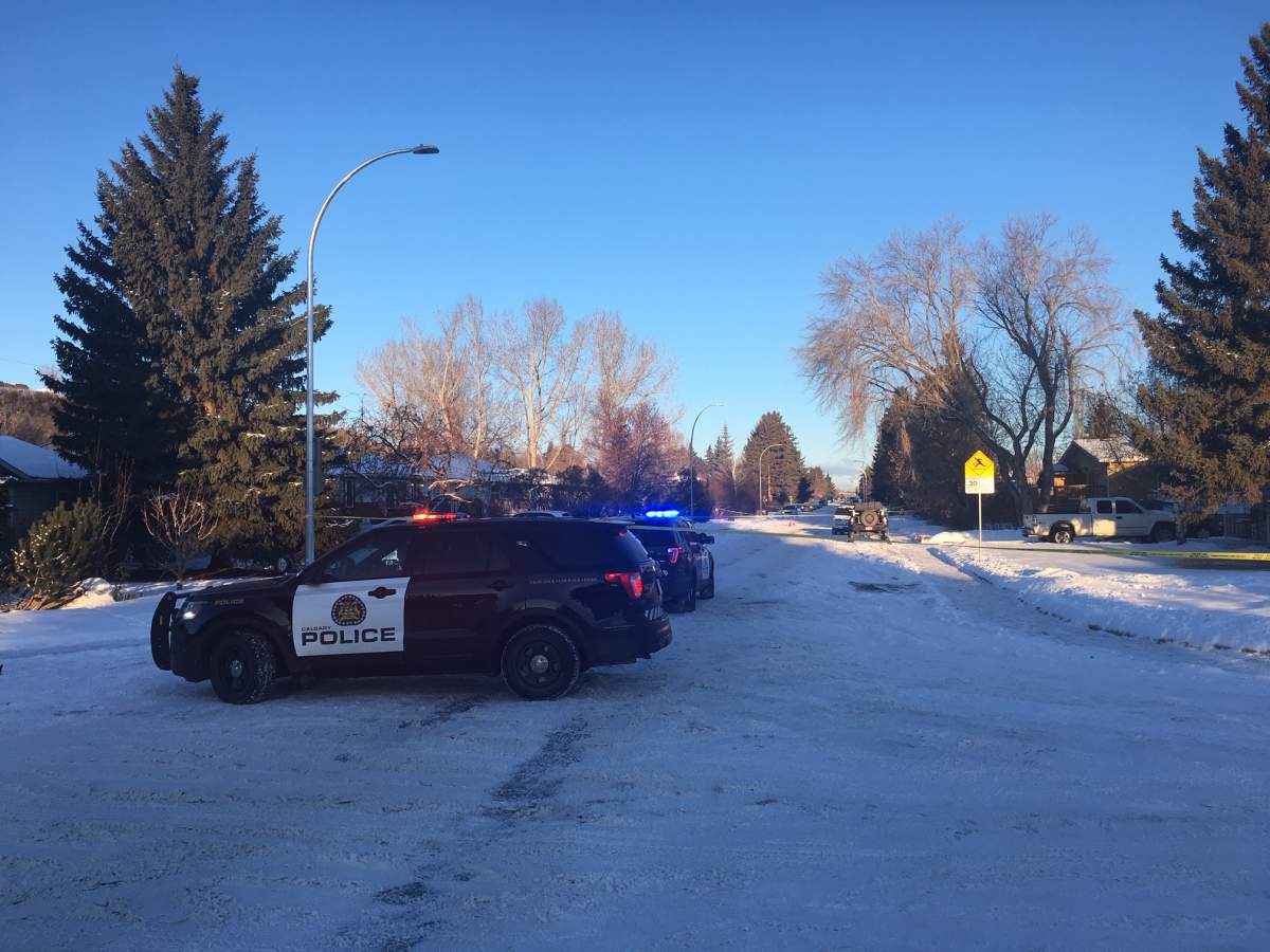 Calgary police investigating after a woman in medical distress was discovered in the intersection of 34 Avenue and 79 Street Northwest on Monday, Feb. 10, 2020.