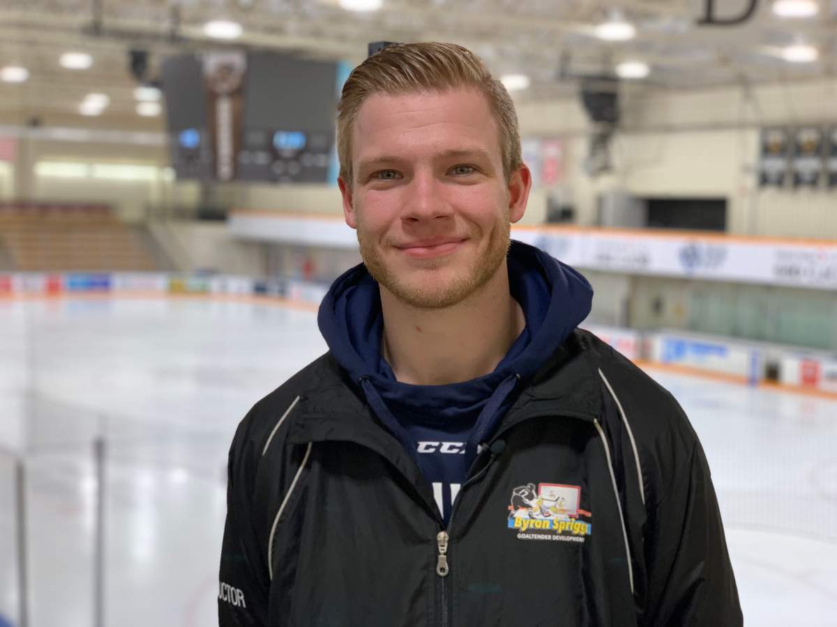 U of M Bisons goalie coach Byron Spriggs.