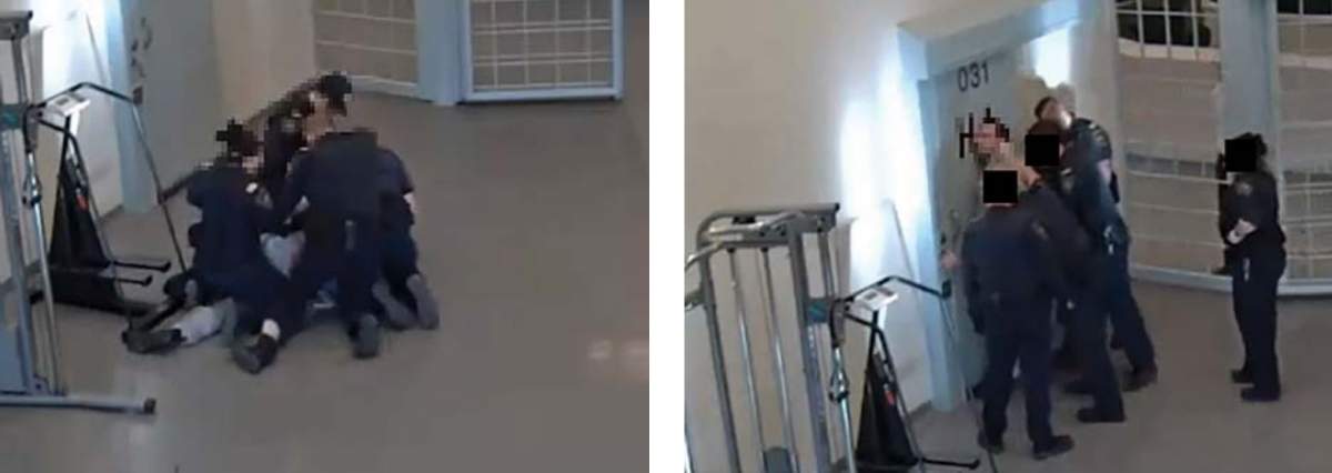 Images included in the Office of the Correctional Investigator seem to illustrate aggressive handling of an inmate with serious impairments. The report says this incident is just one of many that takes place at the Millhaven Instittuion Regional Treatment Centre.
