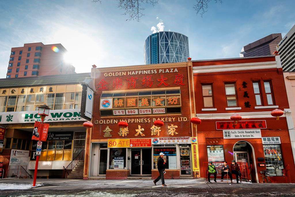 The streets a quite in Chinatown in Calgary, Alta., Wednesday, Feb. 26, 2020.