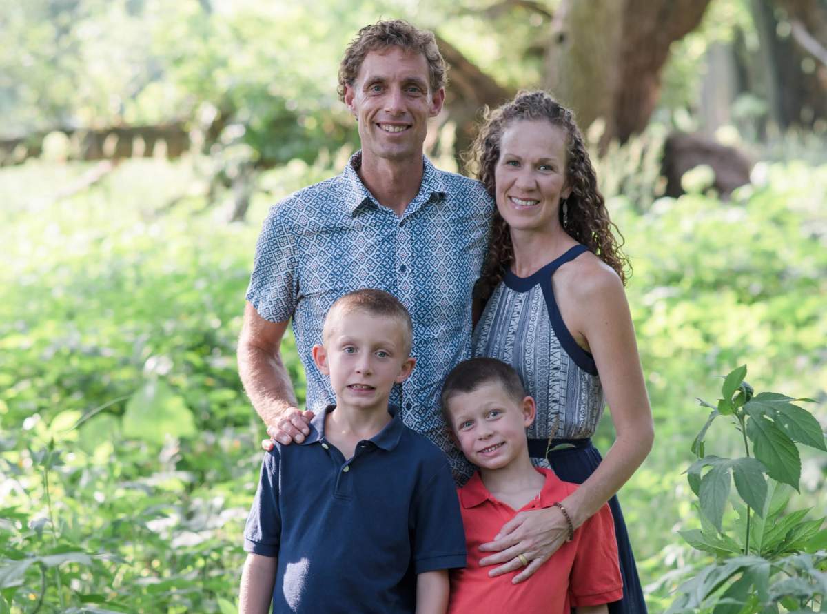 Karla Van Kessel pictured with her husband and children.