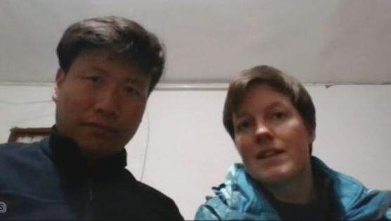 Lie Zhang, a permanent resident, and Canadian citizen Megan Millward, speaking to Global News via Skype from China.