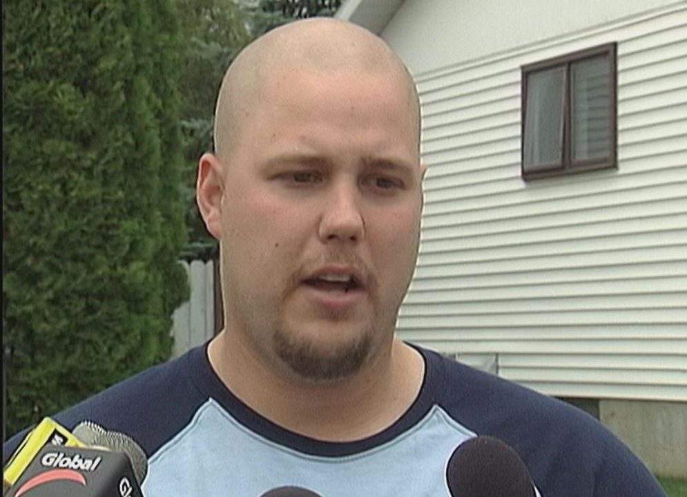 Michael White speaking to the media after his wife went missing but before he was arrested for her murder in 2005.