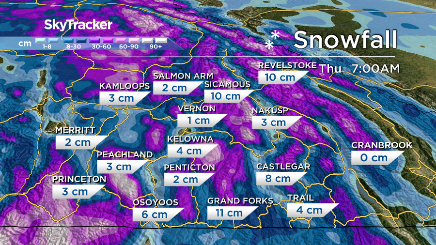 Most of the snow will fall Tuesday night into Wednesday in the valley bottom.