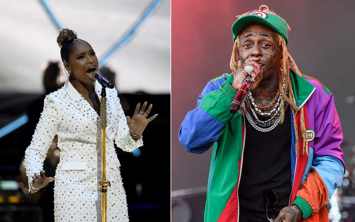 (L-R): Jennifer Hudson and rapper Lil Wayne.