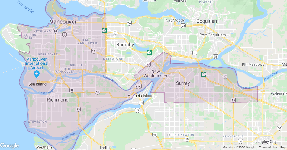 Lyft’s expanded operating area as of Feb. 10, 2020.