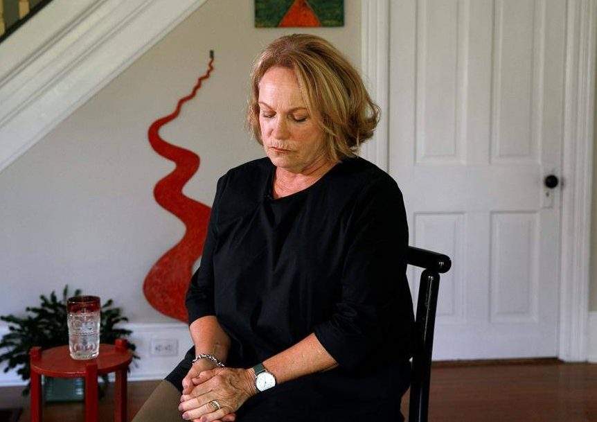 In this Friday, July 12, 2019 file photo, former opera singer Patricia Wulf pauses during an interview in her home in Virginia. Wulf expressed mixed emotions about Placido Domingo’s Tuesday, Feb. 25, 2020 apology.