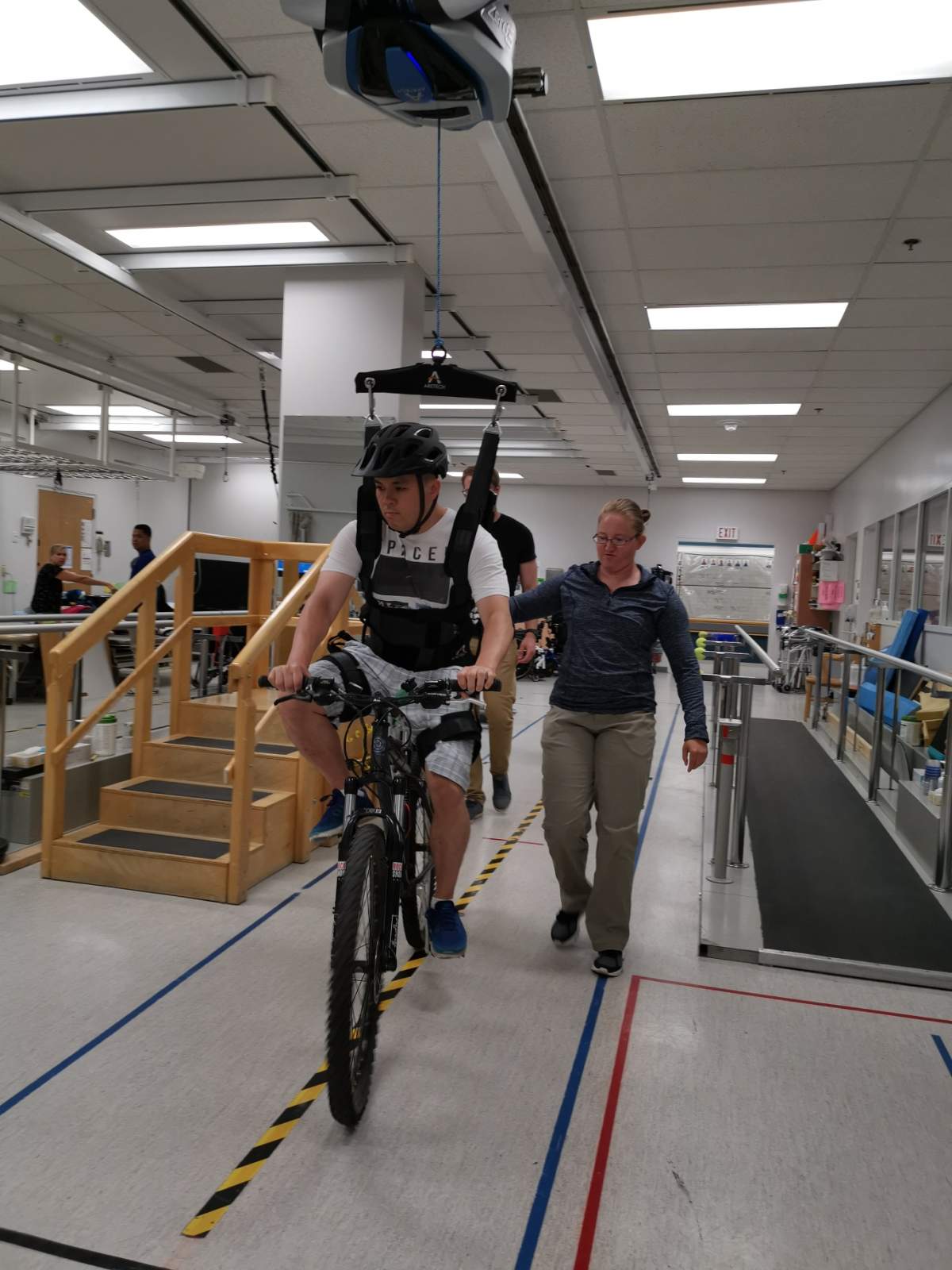 Herman Koo doing physiotherapy at the Glenrose Hospital.