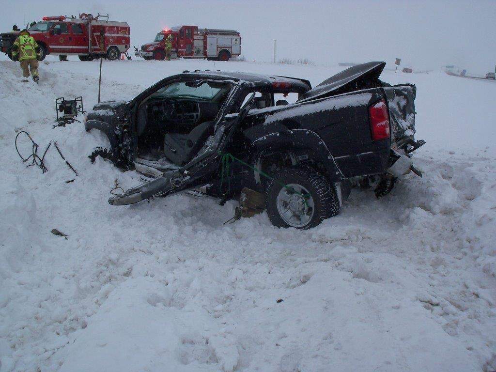 A photo taken at the site of the crash that injured Jason Lunn