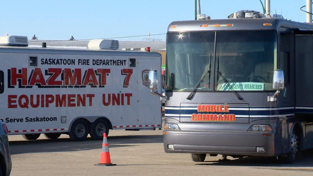 People were told to shelter in place at a Canada Post facility in Saskatoon after a package started leaking its contents.