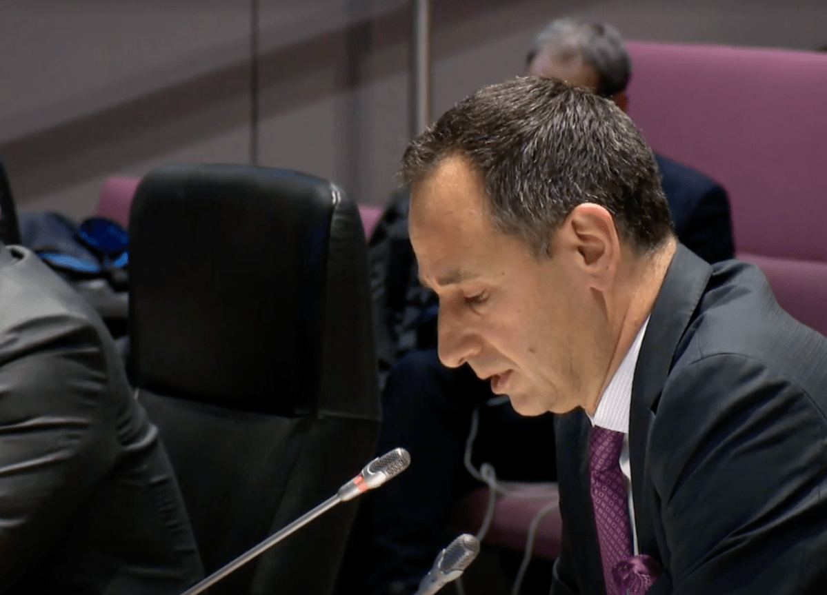 John Manconi, head of OC Transpo, addresses the City of Ottawa's transit commission on Jan. 23, 2020.