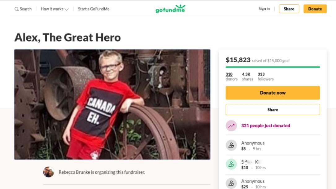 A GoFundMe campaign for Alex Ottley, to raise funds for the 9-year-old’s funeral, surpassed its goal as of Tues. Feb. 17, 2020.