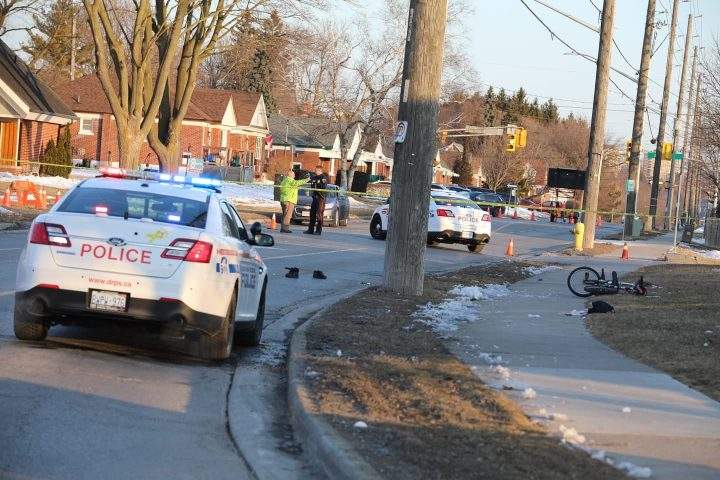 Police at the scene of a stabbing in Oshawa Saturday morning.