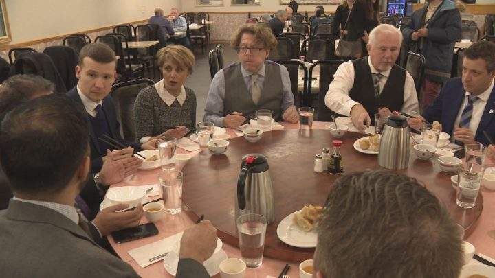 Calgary city councillors stop in Chinatown to support local businesses hit by coronavirus fears on Monday, Feb. 24, 2020.