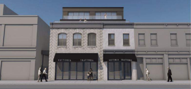 A rendering of a proposed four-storey addition to 35-37 William St. in the ByWard Market. The third and fourth floors would be set back from the buildings’ facades.