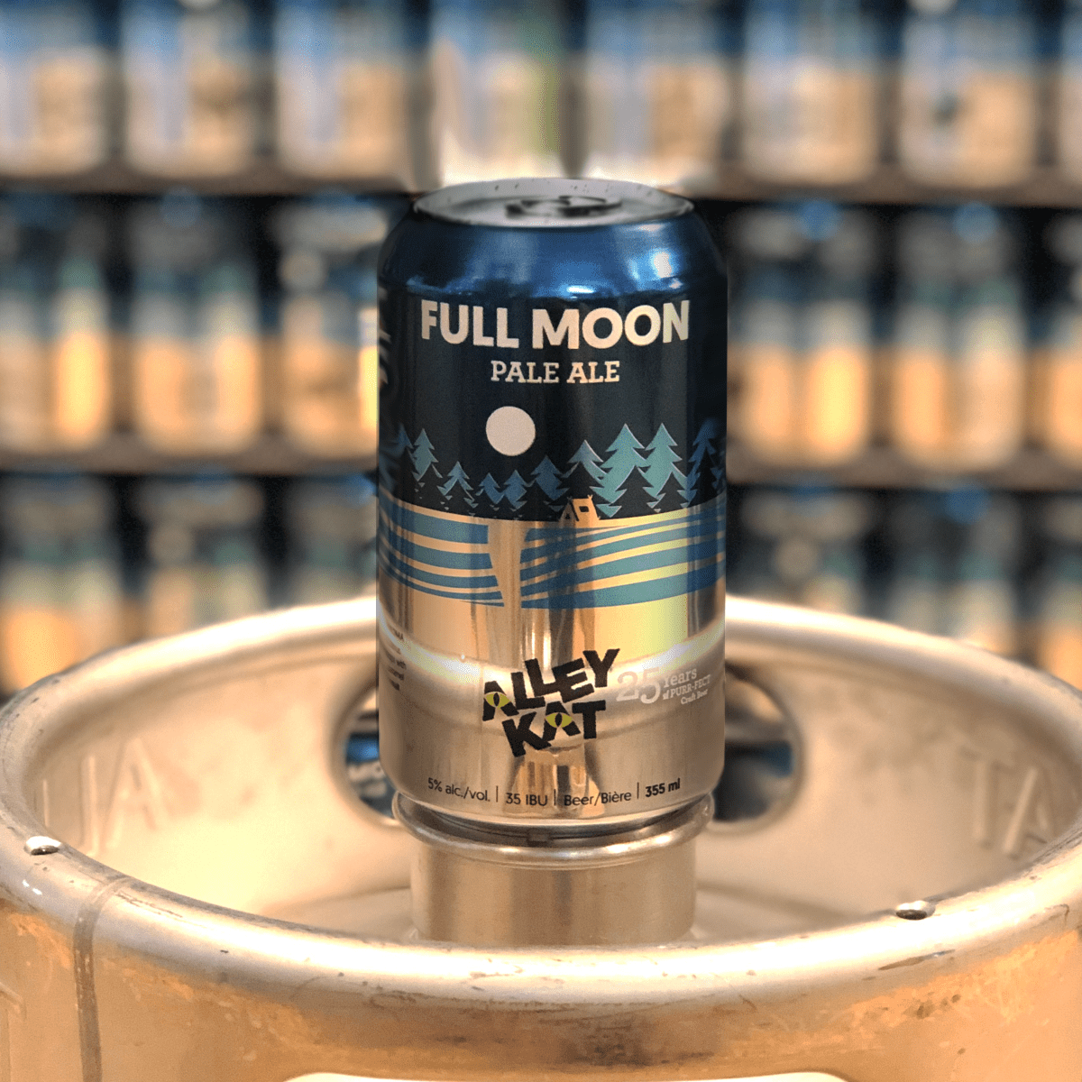 Alley Kat’s new cans – Full Moon Pale Ale.