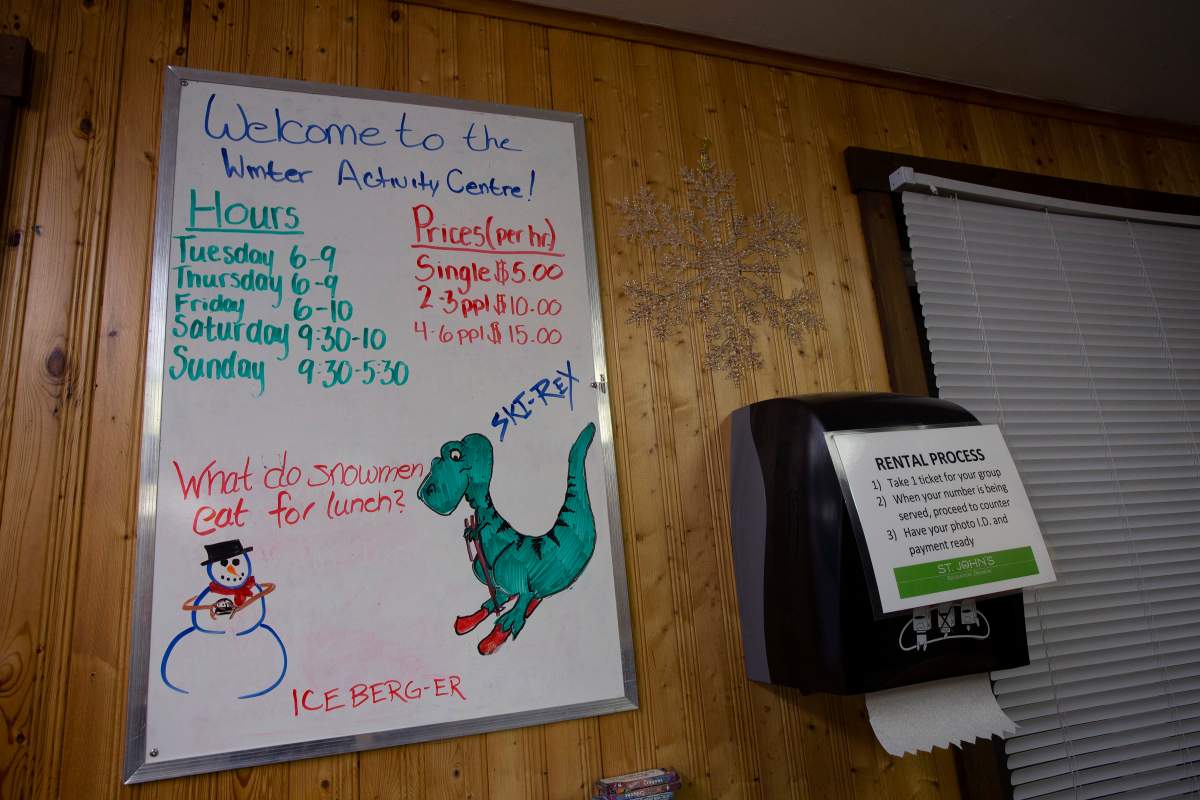 An admittance sign is shown at North Bank Lodge in Pippy Park in St. John’s on Tuesday, February 25, 2020.