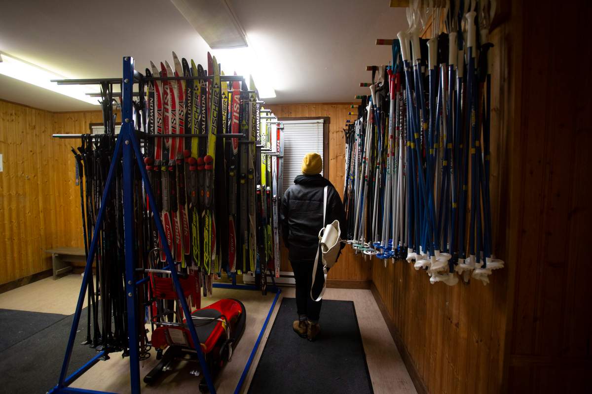 Skis for rent are on display at North Bank Lodge in Pippy Park, St. John’s on Tuesday, February 25, 2020.