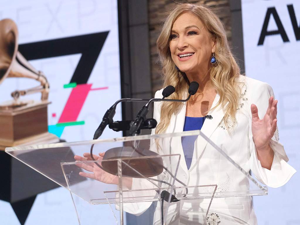 In this Wednesday, Nov. 20, 2019, file photo, Recording Academy President/CEO Deborah Dugan participates in the 62nd Grammy Awards nominations news conference at Studio 43 at CBS Broadcast Center in New York City.