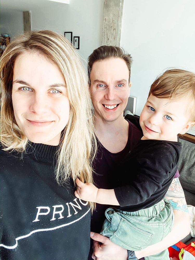 Power couple Dino Masson and Sophie Montminy are offering online workouts every morning from their living room, their adorable toddler Massimo in tow. Thursday March 19, 2020.