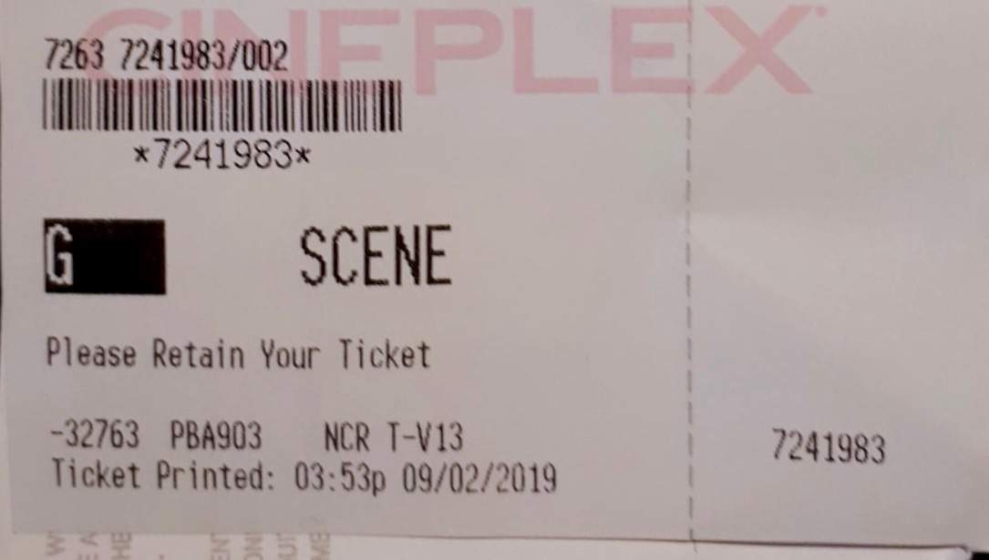 A ticket stub from Galaxy Cinemas in Peterborough. An employee has been charged with theft involving the sale of tickets.