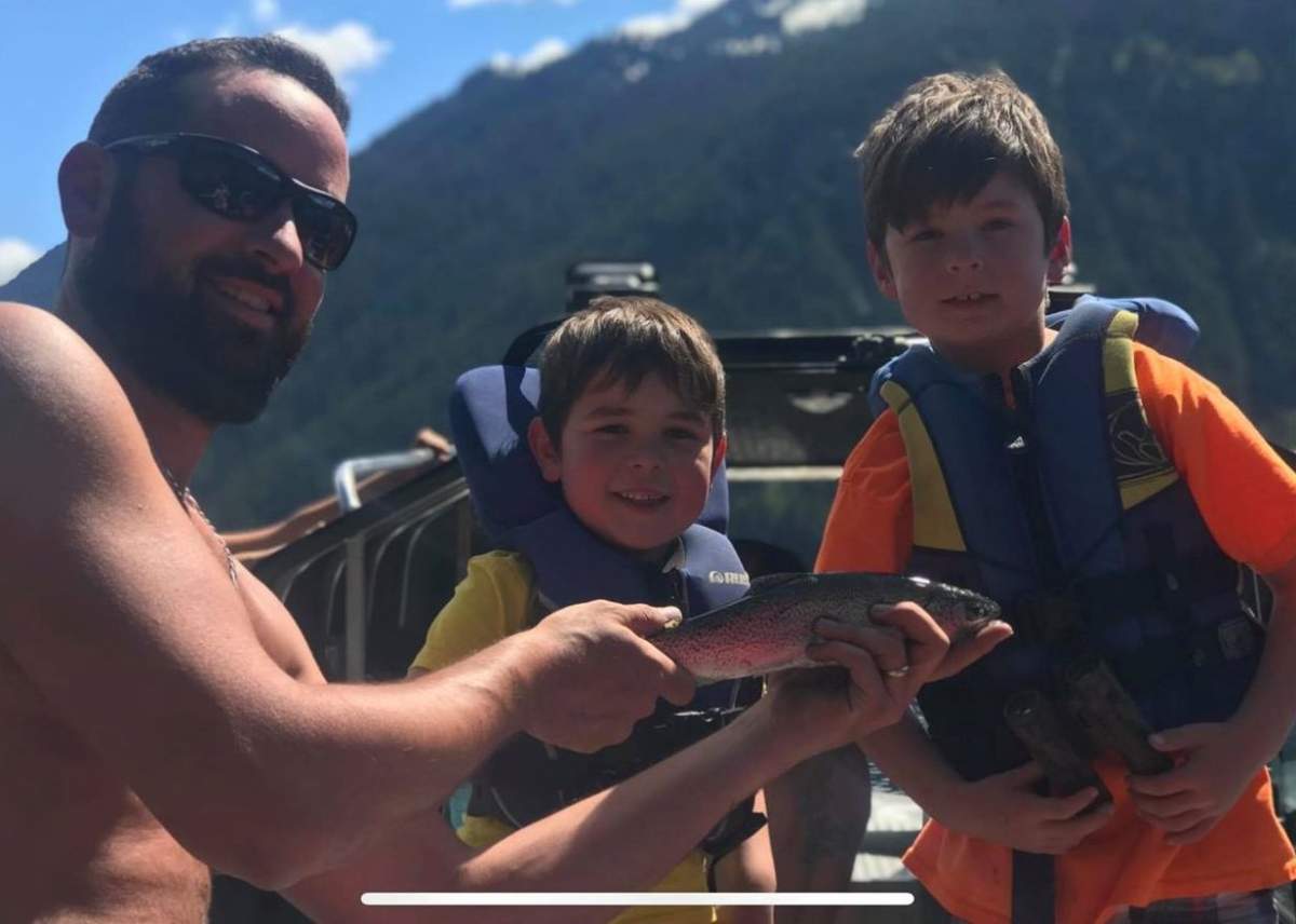 Nicholas Trask with his sons, Vincent and Evan.
