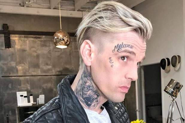Aaron Carter’s new face tattoo.