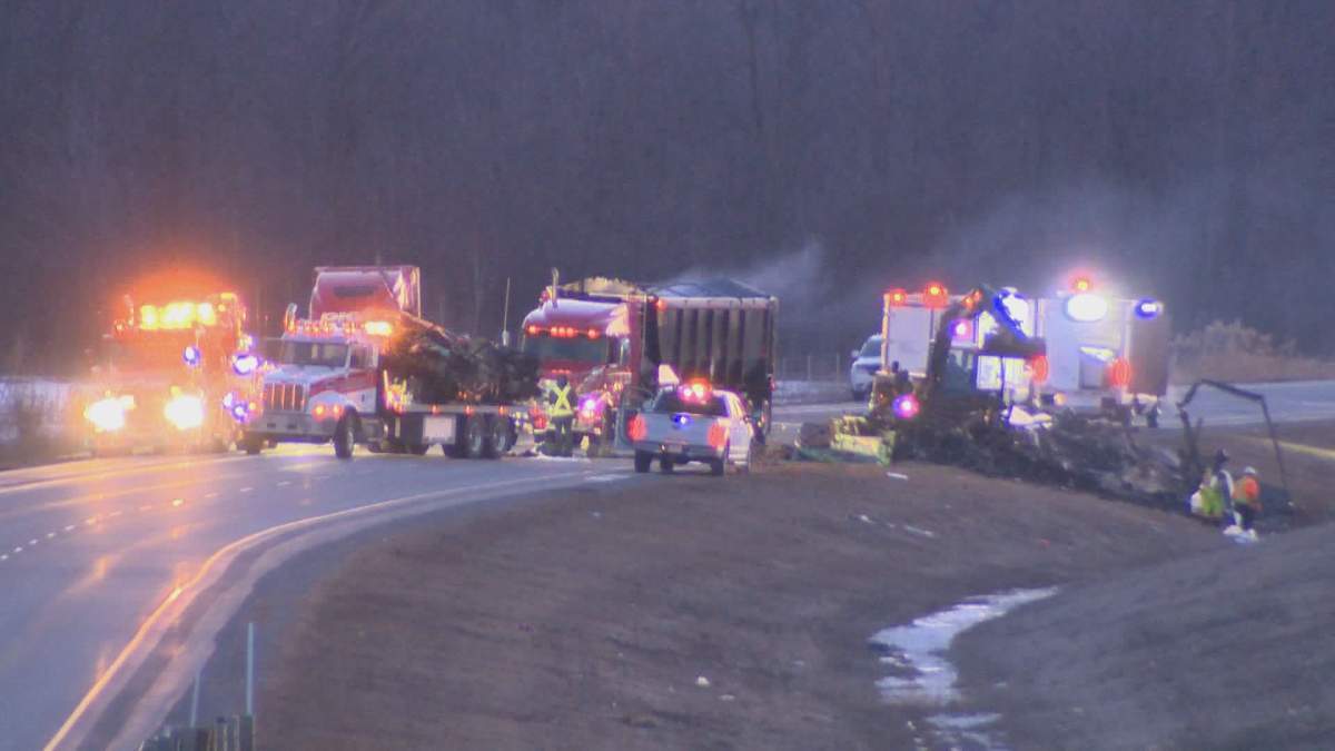 A woman is in critical condition in hospital after a midnight crash on Highway 30.