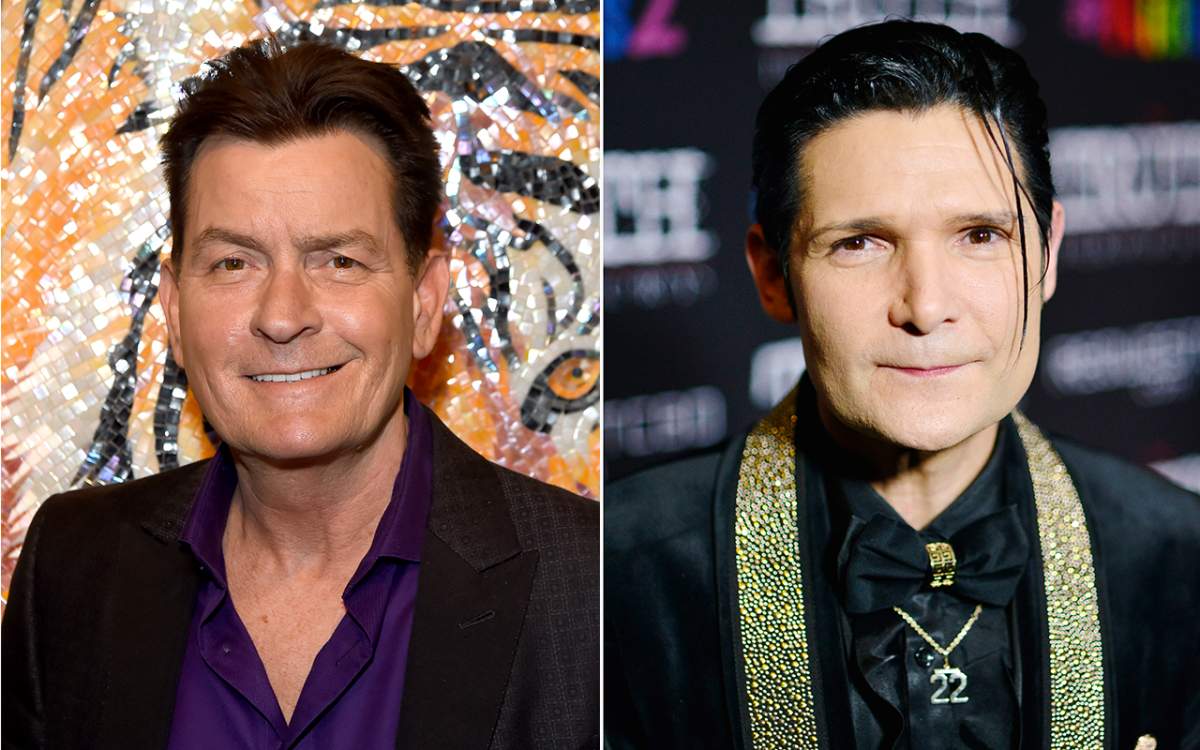 (L-R): Charlie Sheen and Corey Feldman.