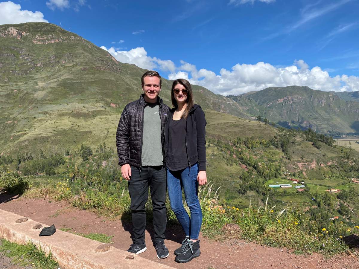 Chelsea Widdicombe and friend, Clifford Robinson, in Cusco, Peru before the country closed its borders. (Submitted)