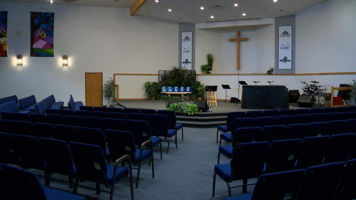Inside of the empty West Portal Church during temporary closure.