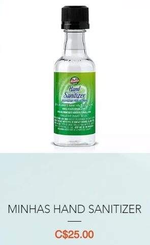 A 60 ml bottle of hand sanitizer had an advertised price of $25.