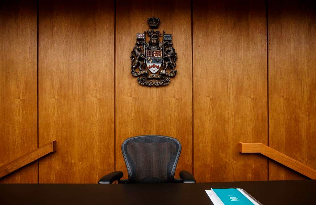 Judges bench at the Edmonton Law Courts building, in Edmonton on June 28, 2019. THE CANADIAN PRESS/Jason Franson.