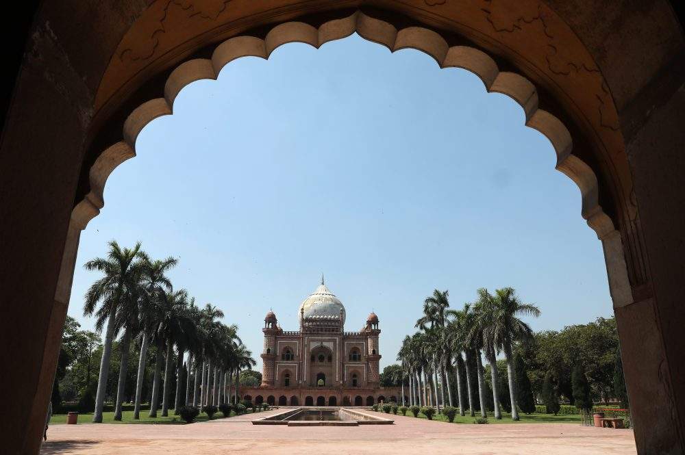 A general view of the empty Safdarjung tomb after it was temporarily shut down for public visits as a precautionary measure due to the novel coronavirus pandemic, in New Delhi, March 17, 2020.