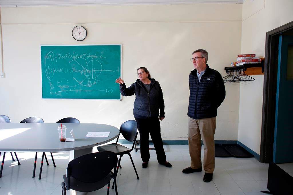 Wendy Muckle, CEO of Ottawa Inner City Health, gave Ottawa Mayor Jim Watson a tour last month of a COVID-19 isolation centre for vulnerable residents in downtown Ottawa.