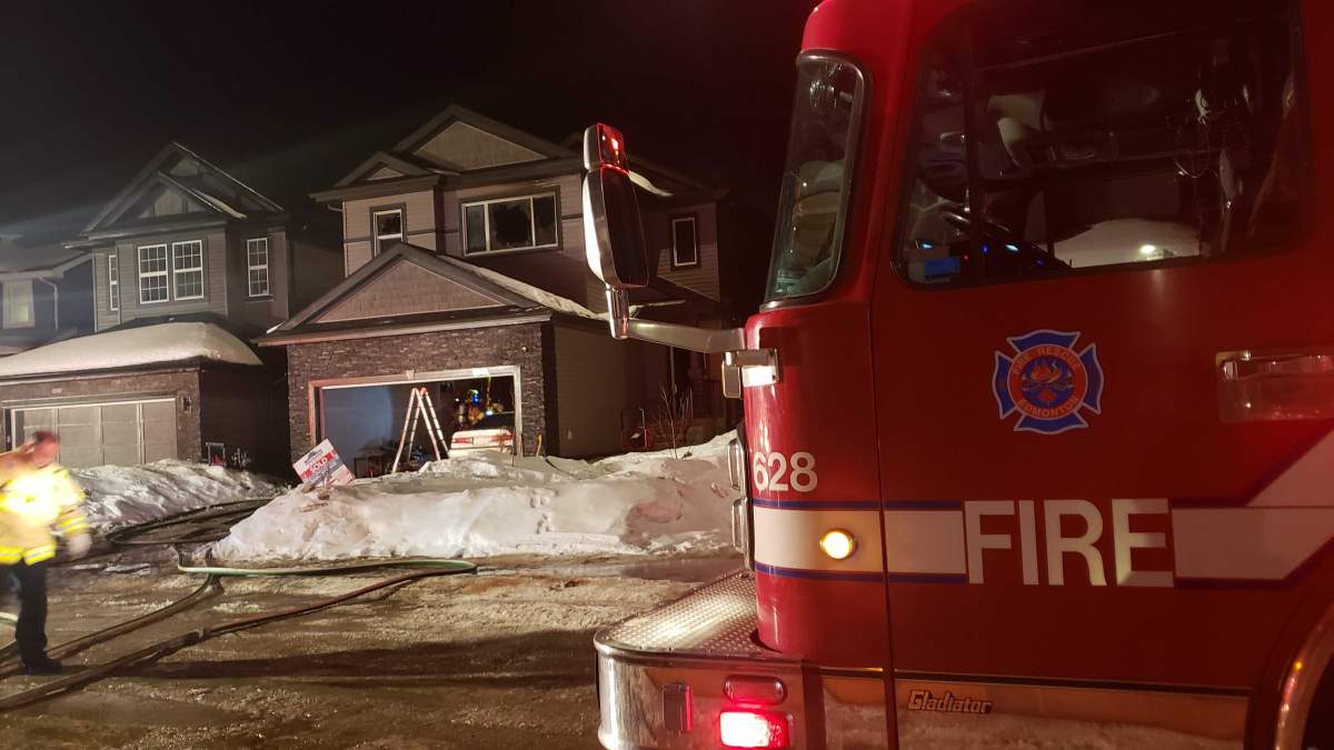 Edmonton home damaged in fire, March 21, 2020. 