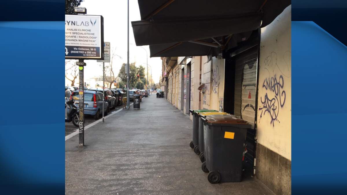 An empty street in Rome.