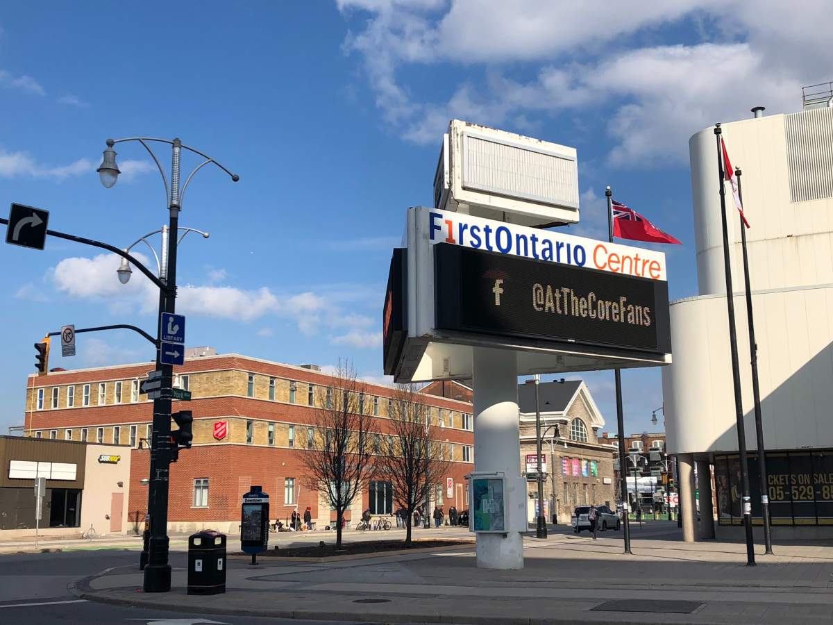 FirstOntario Centre will become a temporary "surge" shelter for Hamilton's overcrowded men's shelters during the COVID-19 pandemic.