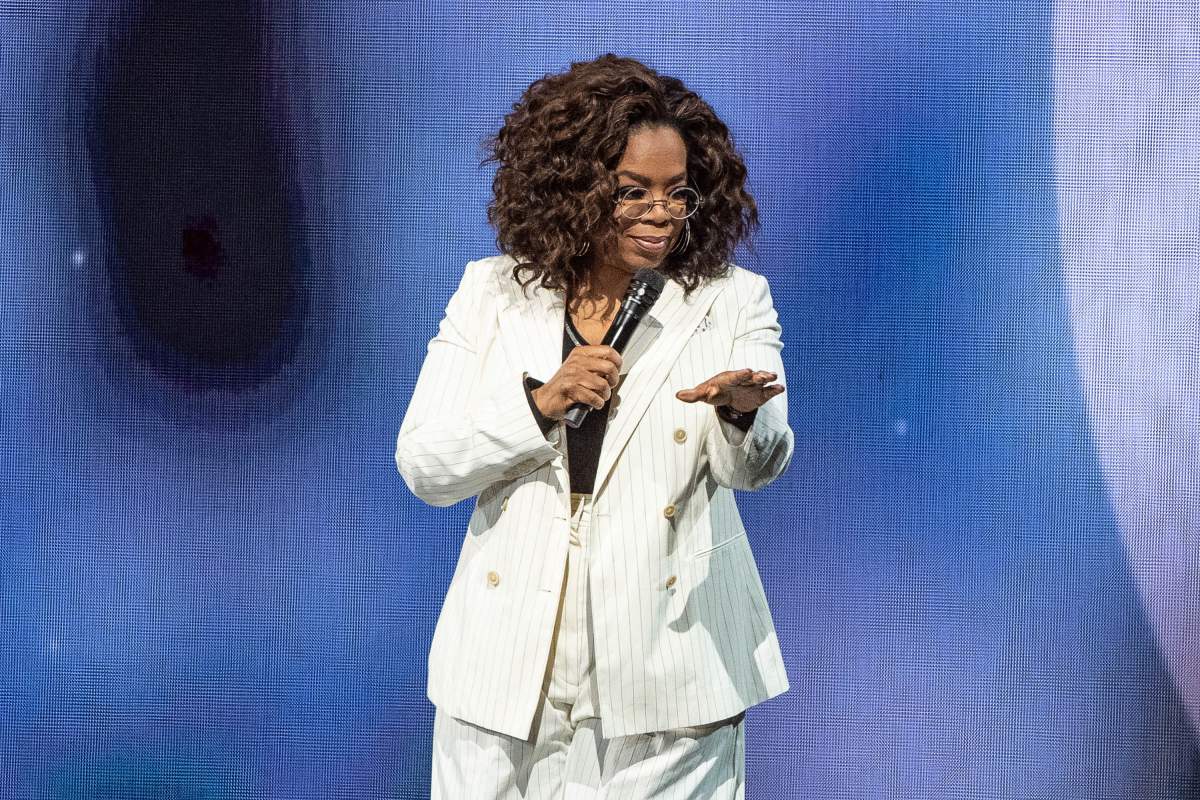 Oprah speaks onstage during 'Oprah's 2020 Vision: Your Life in Focus Tour' presented by WW (Weight Watchers Reimagined) at The Forum on February 29, 2020 in Inglewood, California. 