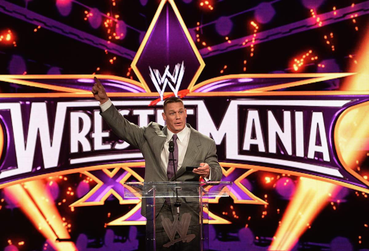 John Cena attends the WrestleMania 30 press conference at the Hard Rock Cafe New York in New York City in this file photo. 
