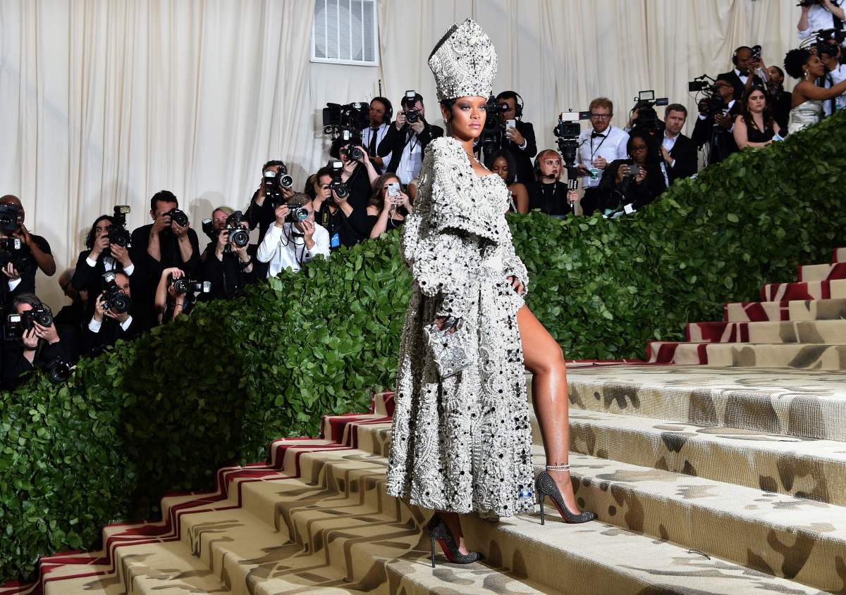 Rihanna arrives for the 2018 Met Gala on May 7, 2018, at the Metropolitan Museum of Art in New York.  