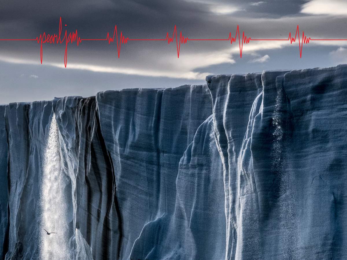 Paul Nicklen\’s \’Ice Waterfall\’ also serves as the artwork for Pearl Jam\’s eleventh studio album, \’Gigaton\’ (2020).
