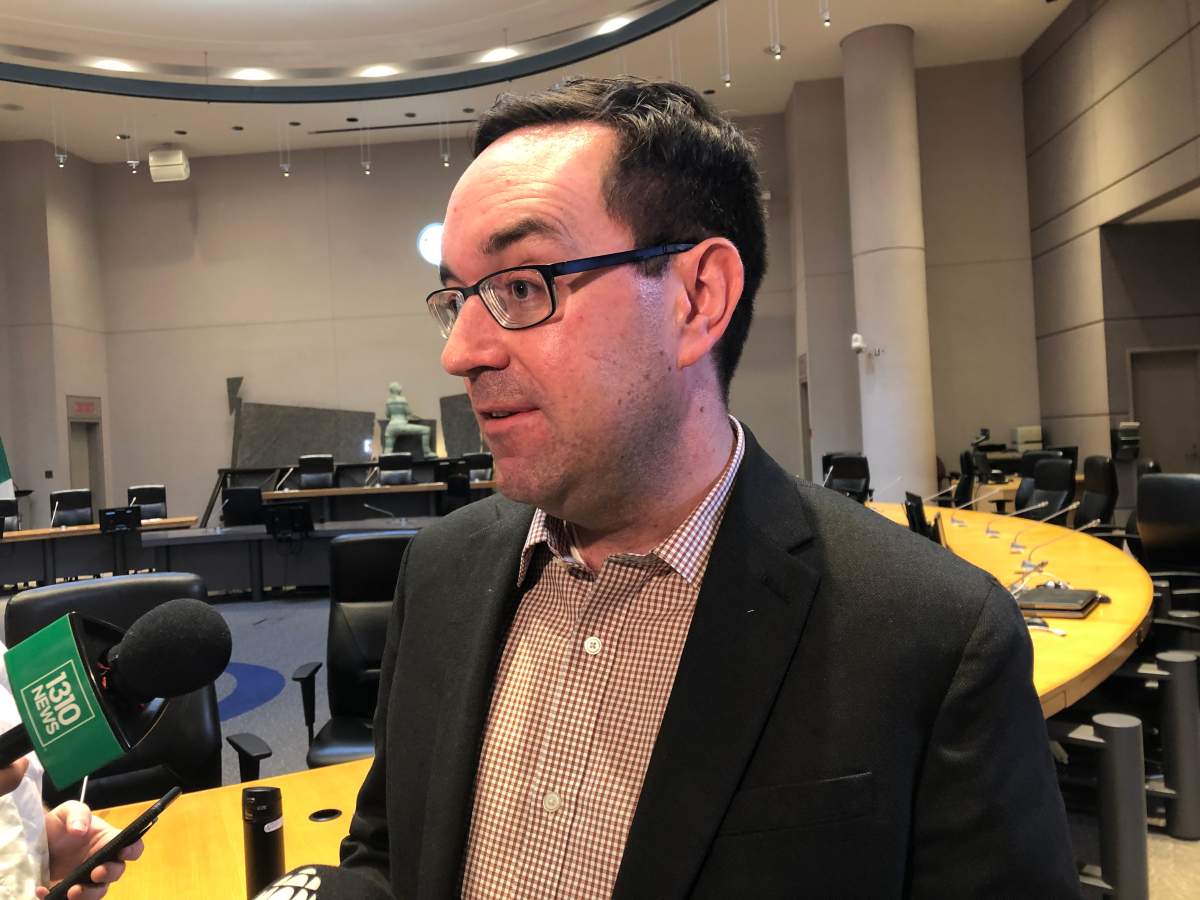 Coun. Glen Gower speaks to reporters at Ottawa City Hall on March 3, 2020.