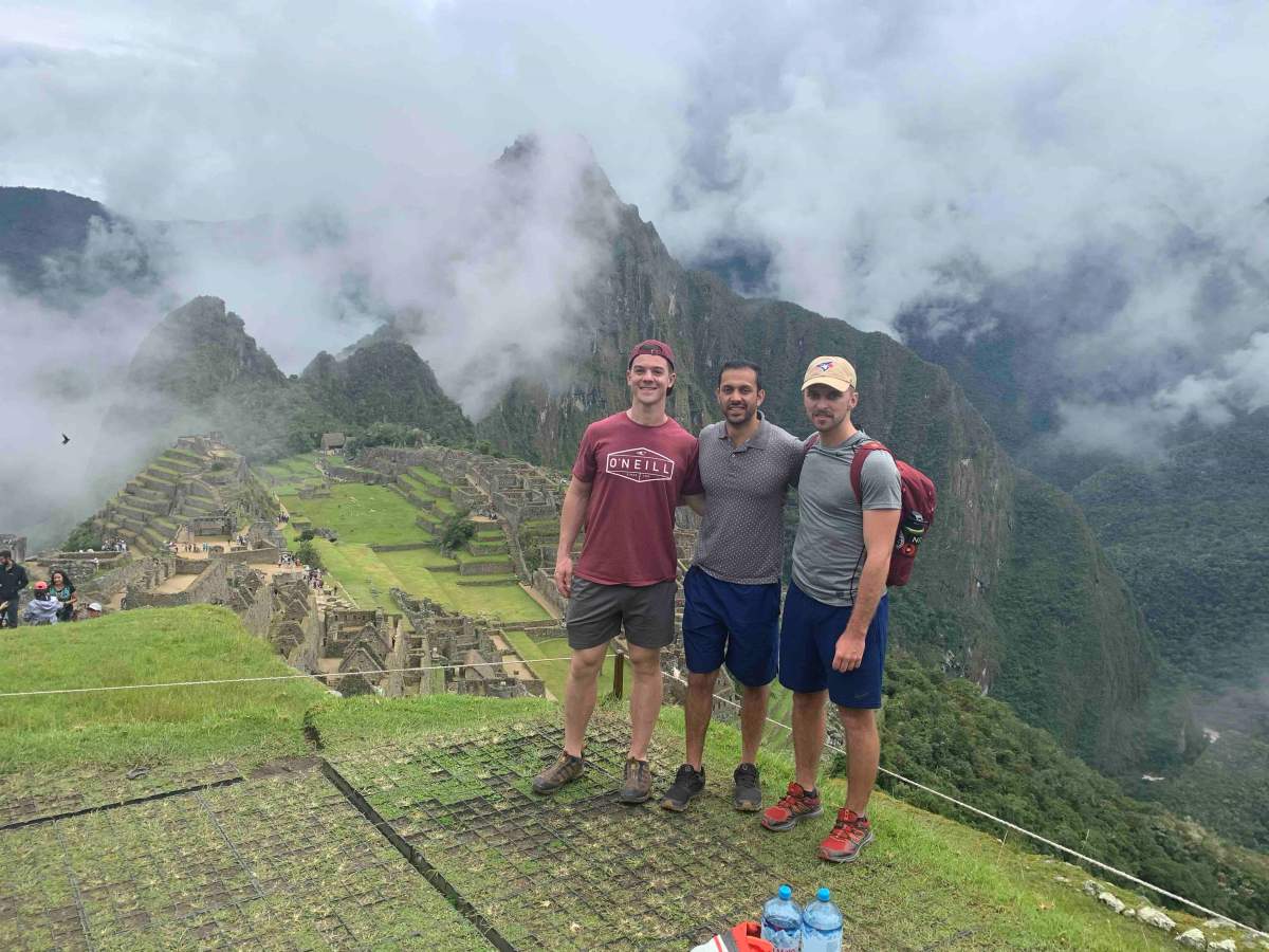 Ian Melanson, left, and friends Jordan Taggart and Neil Andreino, are stranded in Peru. (submitted)