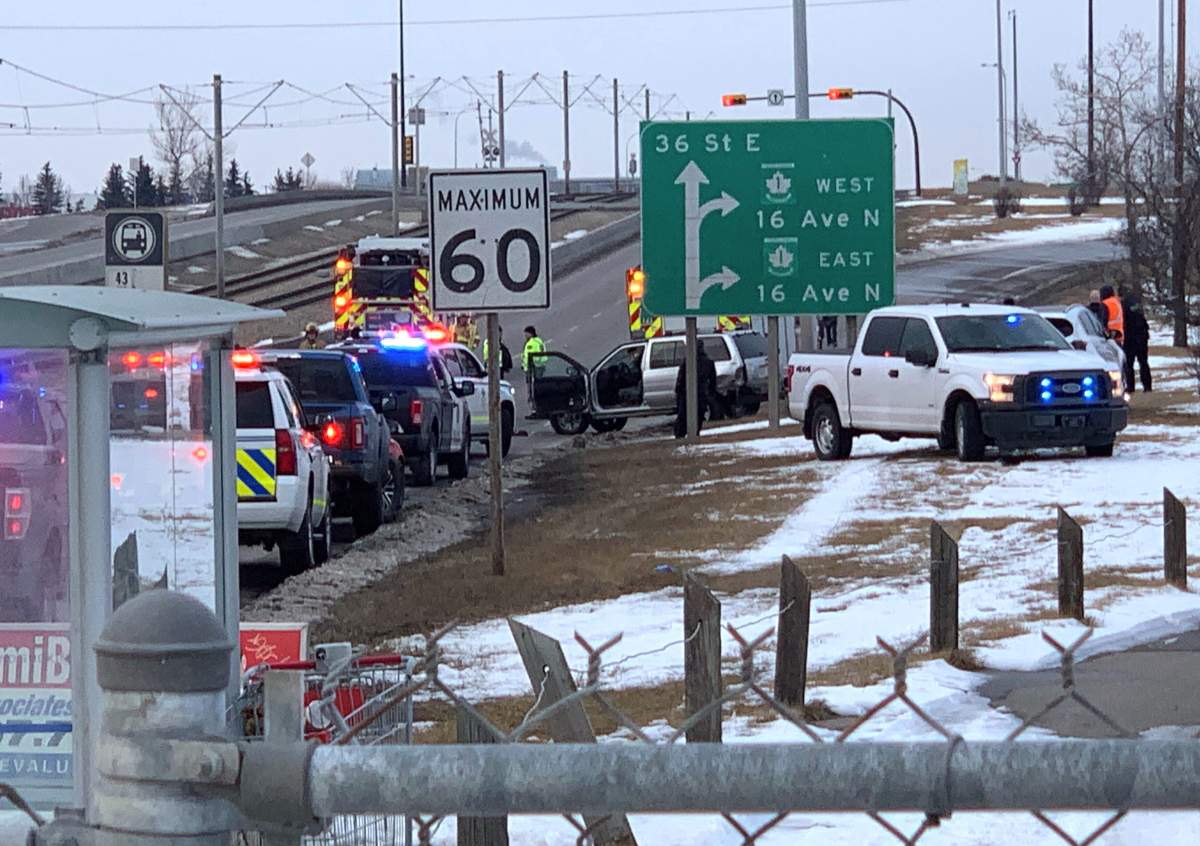 A person was injured in a multi-vehicle crash in Calgary on Tuesday, March 17, 2020.