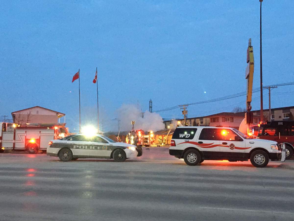 Fire crews on scene of a blaze at the Capri Motel Wednesday morning.