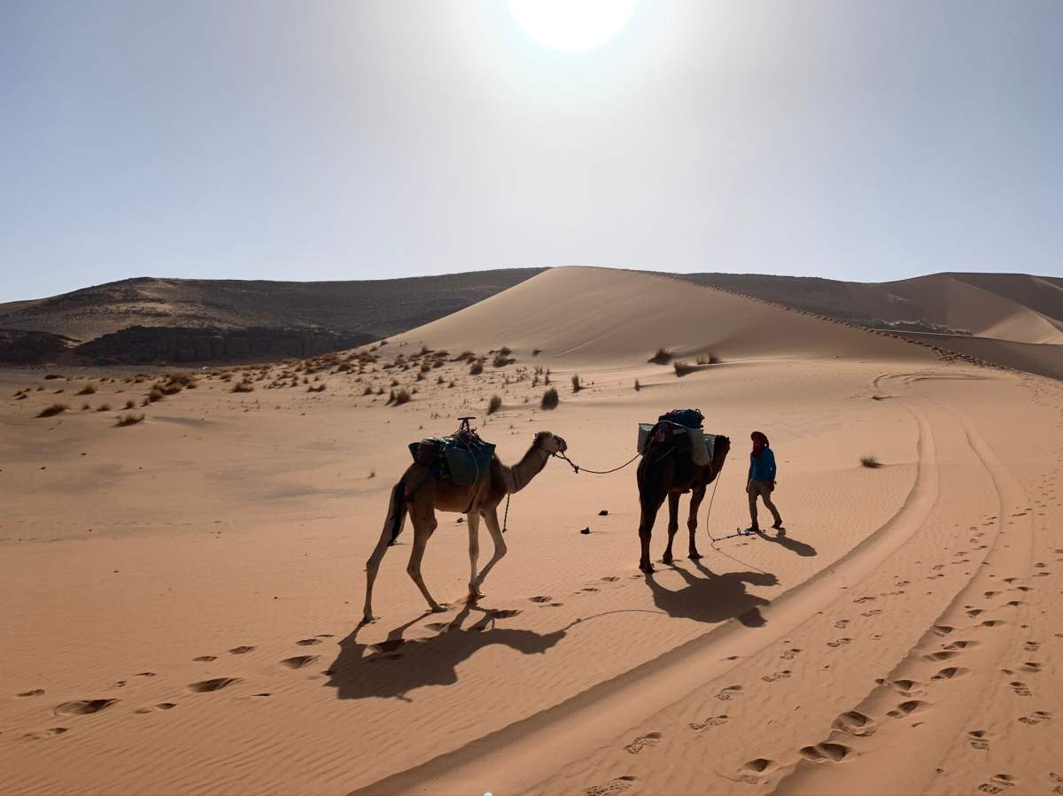 Linz Hunt seen here in the Sahara Desert in November 2019.