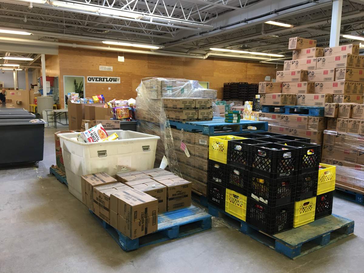 Food at Manitoba Harvest ready to be distributed is seen in this 2020 file photo.